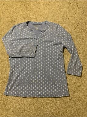 Pendleton Girls Light Blue Floral Henley Tee size Medium